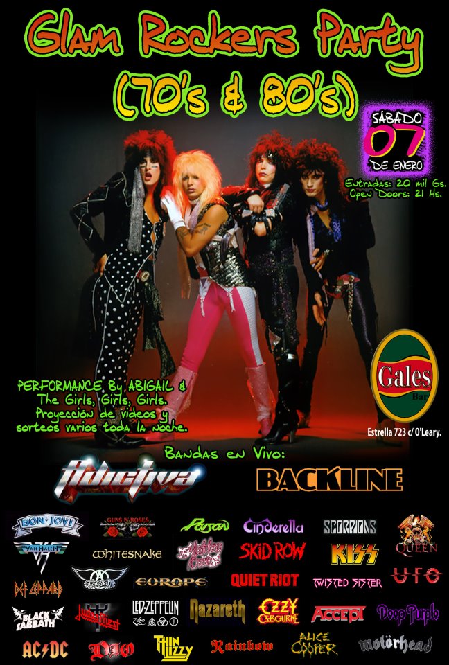 "GLAM ROCKERS PARTY" - (70's & 80's)