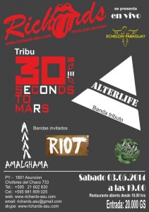 Tributo a 30 Seconds to Mars en Richards