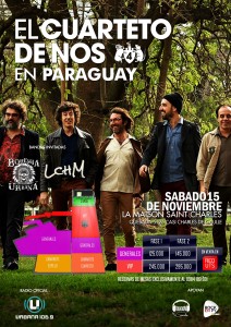 Cuarteto de Nos en Paraguay - 15 de Noviembre en Le Maison Saint Charles