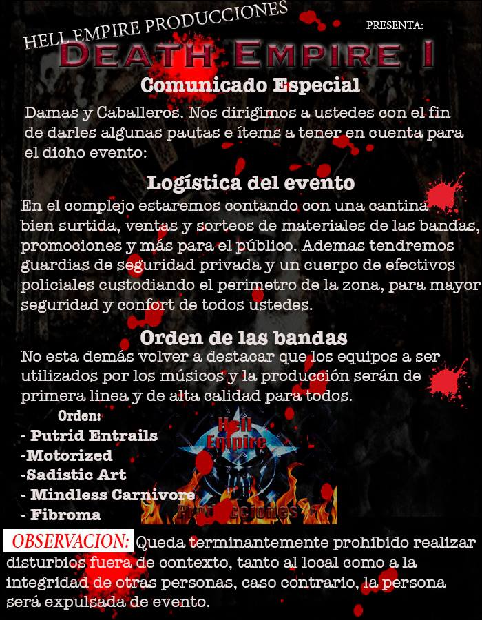 Comunicado y Orden de las bandas