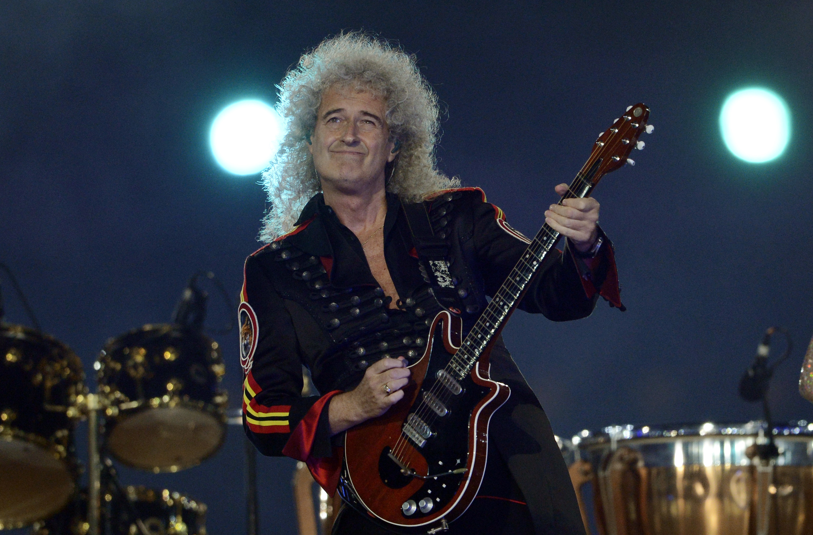 Queen's guitar player Brian May performs