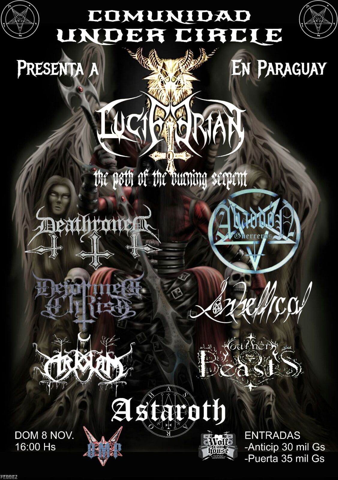 Luciferian en Paraguay - Domingo 8 de Noviembre en Poyo´s