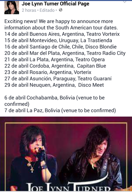 joe lynn turner fechas