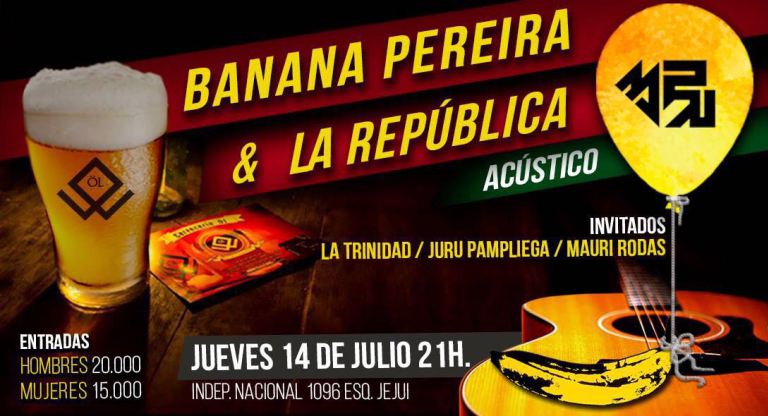 Celebrá el cumple de Banana Pereira este jueves en ÖL Cervecería