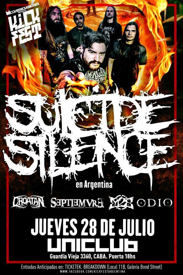 ODIO será banda soporte de Suicide Silence en Argentina