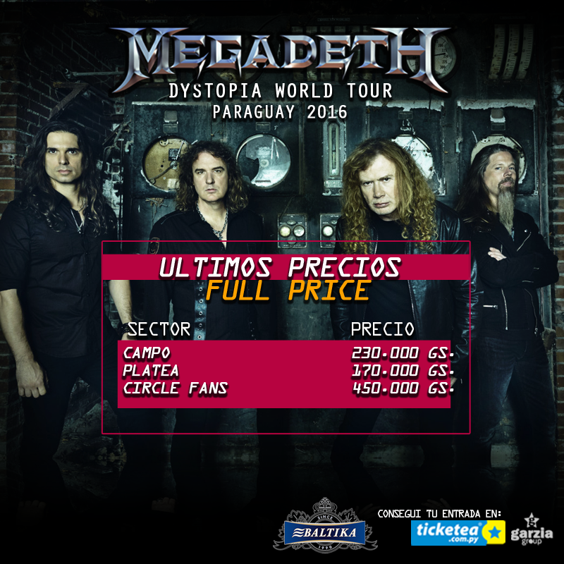 Megadeth - Precio de entradas - Full Price