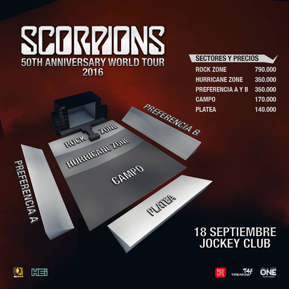 Scorpions en Paraguay - Sectores y Precios