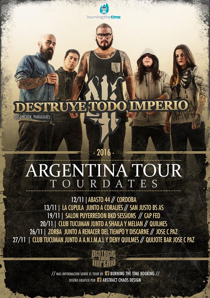 Destruye Todo Imperio - D.T.I. de gira por Argentina en el mes de Noviembre